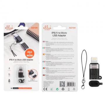 ELLIE AD104 NERO ADATTATORE DA IP 8X A MICRO USB