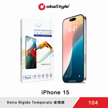 Obastyle IPHONE15 VETRO RIGIDO TEMPERATO 2.5D PER SMARTPHONE*10