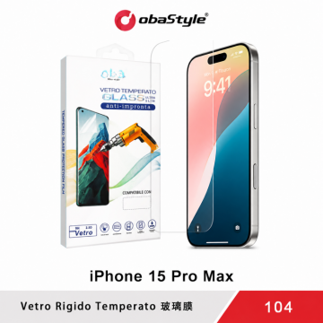 Obastyle IPHONE15 PRO MAX VETRO RIGIDO TEMPERATO 2.5D PER SMARTPHONE*10