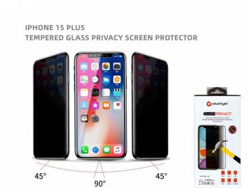 IPHONE15 PLUS TEMPERED GLASS PRIVACY SCREEN PROTECTOR
