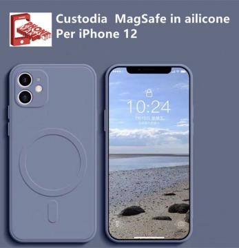 IPHONE 12 CUSTODIA PER TELEFONO IN SILICONE LIQUIDO IMITAZIONE TPU MAGNETICO