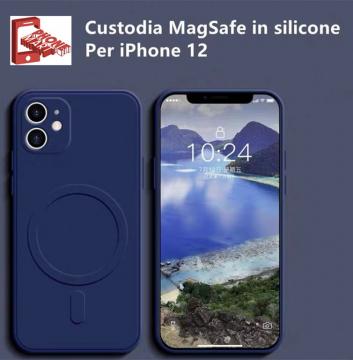 IPHONE 12 CUSTODIA PER TELEFONO IN SILICONE LIQUIDO IMITAZIONE TPU MAGNETICO