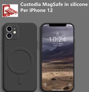 IPHONE 12 CUSTODIA PER TELEFONO IN SILICONE LIQUIDO IMITAZIONE TPU MAGNETICO