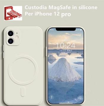 IPHONE 12 PRO CUSTODIA PER TELEFONO IN SILICONE LIQUIDO IMITAZIONE TPU MAGNETICO