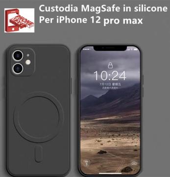 IPHONE 12 PRO MAX CUSTODIA PER TELEFONO IN SILICONE LIQUIDO IMITAZIONE TPU MAGNETICO