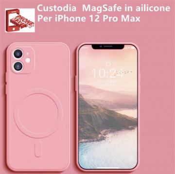 IPHONE 12 PRO MAX CUSTODIA PER TELEFONO IN SILICONE LIQUIDO IMITAZIONE TPU MAGNETICO