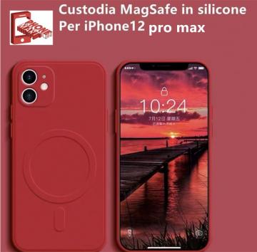 IPHONE 12 PRO MAX CUSTODIA PER TELEFONO IN SILICONE LIQUIDO IMITAZIONE TPU MAGNETICO