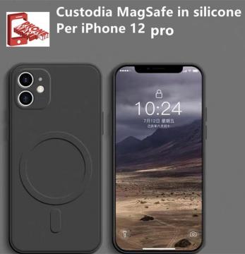 IPHONE 12 PRO CUSTODIA PER TELEFONO IN SILICONE LIQUIDO IMITAZIONE TPU MAGNETICO