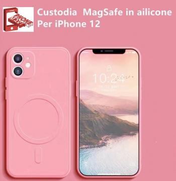 IPHONE 12 CUSTODIA PER TELEFONO IN SILICONE LIQUIDO IMITAZIONE TPU MAGNETICO