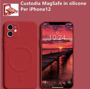 IPHONE 12 CUSTODIA PER TELEFONO IN SILICONE LIQUIDO IMITAZIONE TPU MAGNETICO