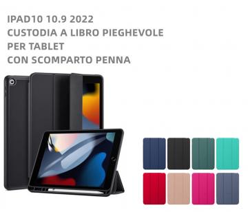 obastyle IPAD10 10.9 2022 CUSTODIA A LIBRO PIEGHEVOLE CON SCOMPARTO PENNA 10PEZZI(4NERI+6COLORI MISTI)