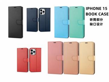 IPHONE 15 MAGNETIC CLIP CLOSURE BOOK CASE10 PEZZI (4NERI 6COLORI MISTI)