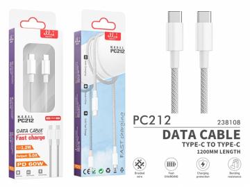 ELLIE PC212 BIANCO DATA CABLE  TYPE-C TO TYPE-C 5A 1.2M