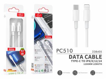 ELLIE PC510 BIANCO DATA CABLE  USB-C TO LIGHTNING 6A 1.2M