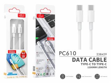ELLIE PC610 BIANCO DATA CABLE  TYPE-C TO TYPE-C 6A 1.2M