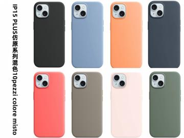 IPHONE 15 PLUS CUSTODIA  IN TPU SILICONE COLOR MISTO（3NERI+7COLORI) 10PEZZI