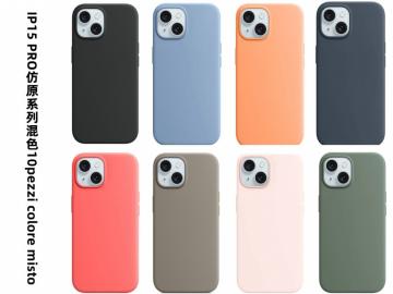 IPHONE 15 PRO CUSTODIA  IN TPU SILICONE COLOR MISTO（3NERI+7COLORI) 10PEZZI