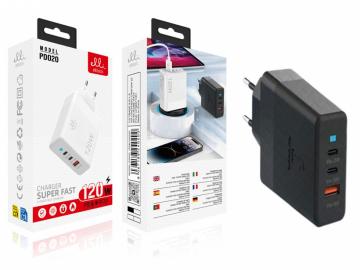 ELLITECK PD020 Caricatore USB C 120W, 3 Porte PD QC GaN III Alimentatore USB C