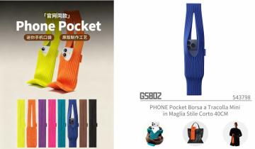 ELLITECK GS802 PHONE Pocket Borsa a Tracolla Mini in Maglia Stile Corto 40CM