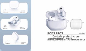 Custodia protettiva per AIRPODS PRO 3 in TPU trasparente