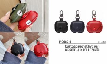 Custodia protettiva per AIRPODS 4 in PELLE  3pz colore misto