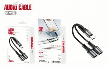 ELLITECK GJ-015 Adattatore USB-C  Jack Cuffie Caricabatterie(2 in 1)