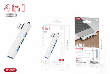 ELLITECK GL-303 Hub USB Adattatore Multiporta 4 in1 USB