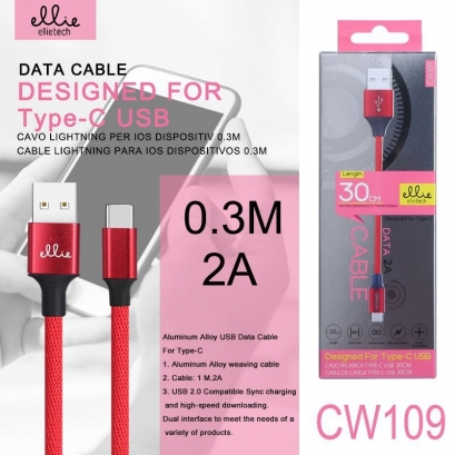Ellie CW109 cavo type-c in nylon, 2a, 30cm