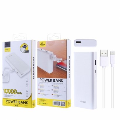 Ellie PB101 powerbank portatile con cavo, 5V / 2.1A, 10000mAh