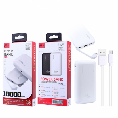 Ellie PB109 powerbank con cavo, 2.1A, 10000mAh