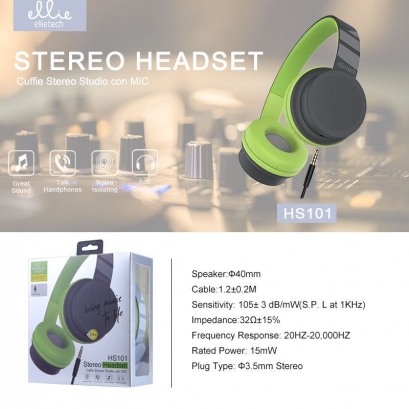 Ellie HS101 cuffie stereo studio con mic