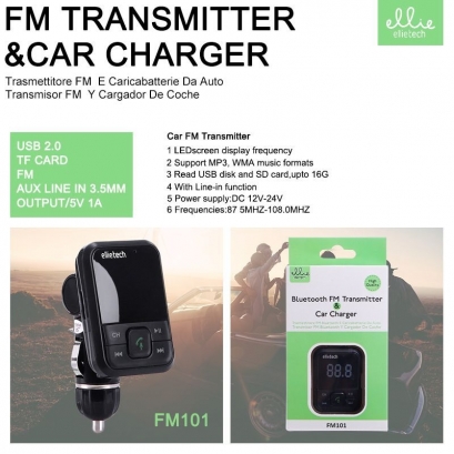 Ellie FM101 trasmettitore fm bluetooth vivavoce