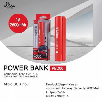 Ellie PB206 powerbank portatile, 5v 1a, 2600mAh