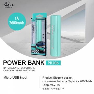 Ellie PB206 powerbank portatile, 5v 1a, 2600mAh