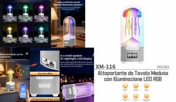 ELLITECK XM-116 PRO Altoparlante da Tavolo Medusa con Illuminazione LED RGB