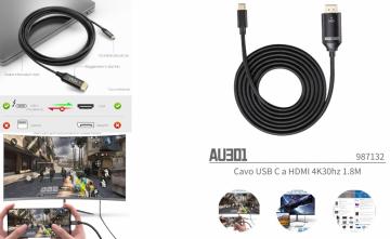 ELLITECK AU301 Cavo USB C a HDMI 4K30hz 1.8M