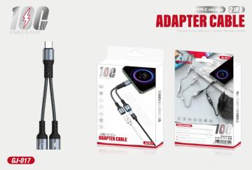 ELLITECK GJ-017 Adattatore  USB-C  Jack Cuffie Caricabatterie 100W (2 in 1)