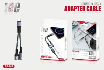 ELLITECK GJ-018 Adattatore per USB-C a Jack 3,5mm cuffie 100W(2 in 1)