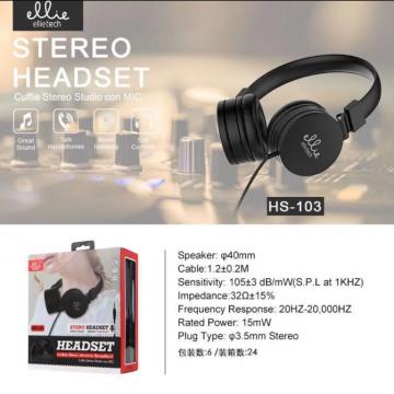 ELLIE HS103 CUFFIE STEREO STUDIO CON MIC