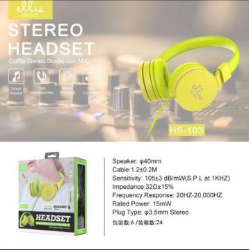 ELLIE HS103 CUFFIE STEREO STUDIO CON MIC