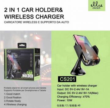 Ellie cs201 car holder supporto auto caricatore wireless