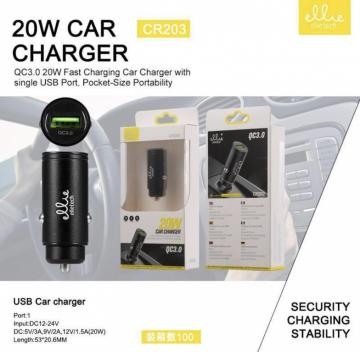 ELLIE CR203 CARICATORE DA AUTO QC 3.0