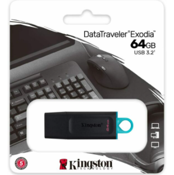 KINGSTON CHIAVETTA EXODIA USB 64GB 3.2/3.0/2.0 VELOCE DTX/64G