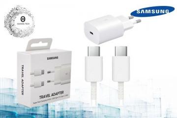 SAMSUNG ALIMENTATORE + CAVO DA TYPCE-C A TYPE-C RICARICA RAPIDA 25W 9V 2.77A NEW