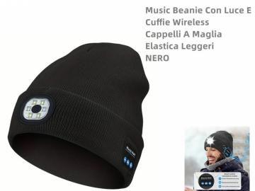 Unisex Music Beanie Con Luce E Cuffie Wireless Cappelli A Maglia Elastica Leggeri