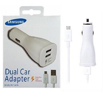 Samsung caricatore da auto + cavo micro, ricarica veloce, 2 usb, 5v 2a / 9v 1.67a, blister